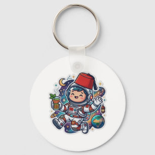 Chaveiro Adesivo de Astronauta Marroquino Fofo Kawaii de Ch