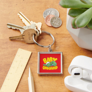 Chaveiro Adesivo de Carro Bebê Dinossauro Fofo a Bordo   Do