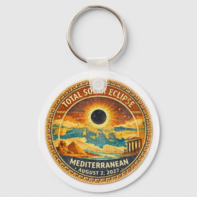 Chaveiro Adesivo do Eclipse Total do Sol Mosaic 2027 (Frente)