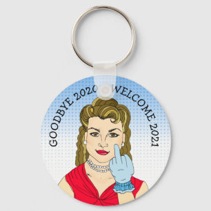 Chaveiro Adeus 2020 Boas-vindas 2021 Retrô Engraçado Lady F