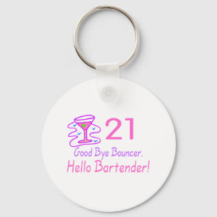 Chaveiro Adeus barman do leão-de-chácara 21 olá! (rosa)