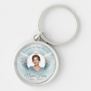 Chaveiro Adicionar foto de Anjo Memorial Personalizado com 