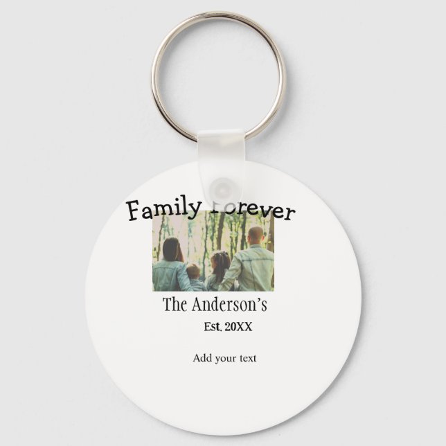 Chaveiro Adicionar nome de família foto ano rusticidade fer (Frente)