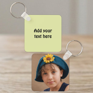 Chaveiro Adicionar texto personalizado 1 foto verde