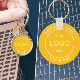 Chaveiro Adicione o logotipo do compro empresarial a amarel