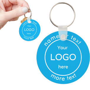 Chaveiro Adicione o logotipo do compro empresarial azul bri