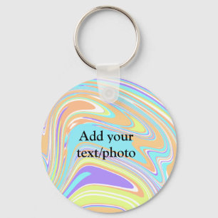 Chaveiro Adicione o nome abstrato simples rosa azul laranja