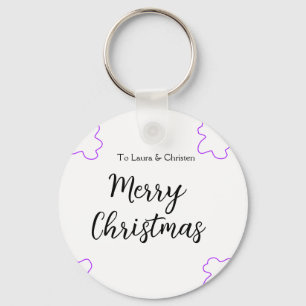 Chaveiro Adicione o nome do Feliz Natal texto oferta de fam