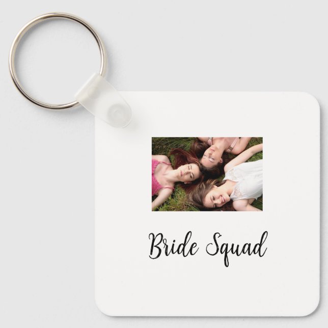 Chaveiro Adicione o seu nome de foto: bridesmaid squad brid (Frente)