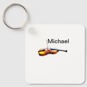 Chaveiro Adicione seu nome texto violino marrom amante da m