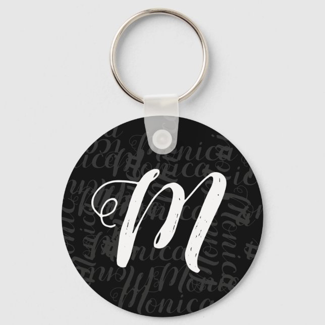 Chaveiro adicione seu próprio nome e inicial para criar um  (Frente)