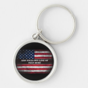 Chaveiro Adicione seu texto na bandeira americana