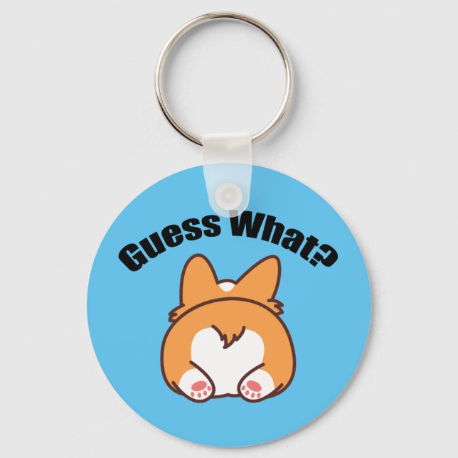 Chaveiro Adivinha Que Humor De Bumbum De Corgi (Frente)