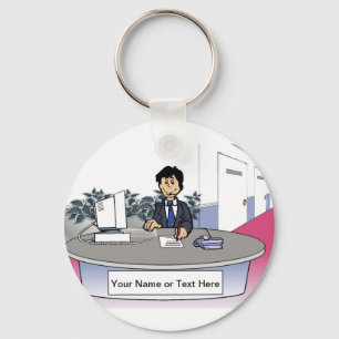 Chaveiro Admin Asst, Recepcionista - Cartoon Masculino