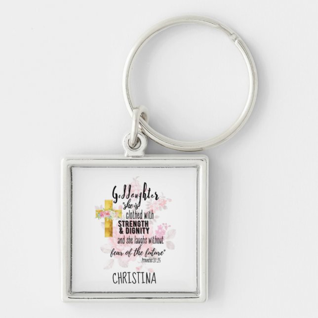 Chaveiro Adolescente Deusa Presente Proverbo Personalizado (Frente)