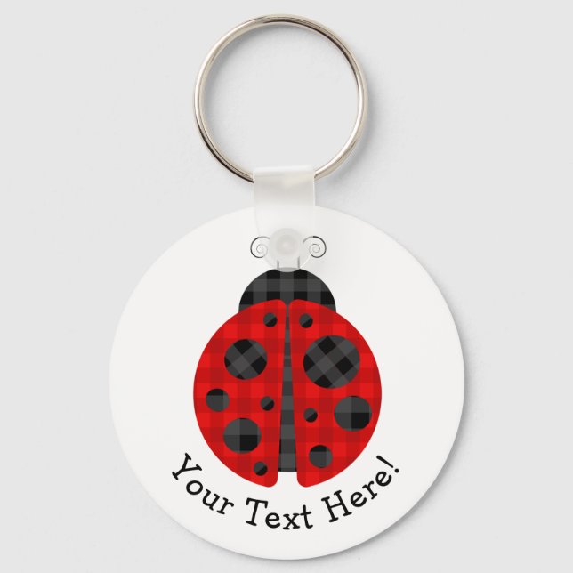 Chaveiro Adorable checkered plaid ladybug graphic icon (Frente)