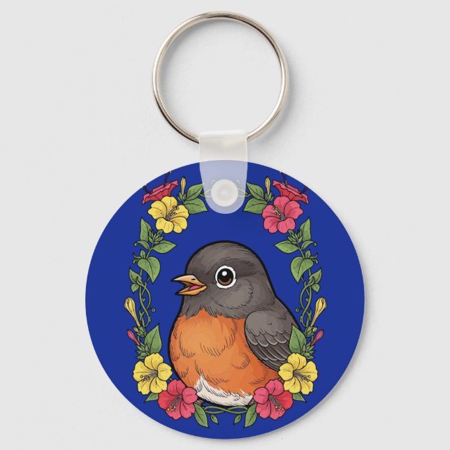 Chaveiro Adorable Connecticut Bird With Mirabilis (Frente)