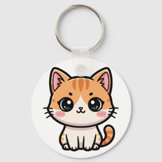 Chaveiro Adorable Kawaii Ginger Cat Illustration