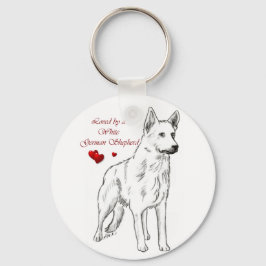 Chaveiro Adorado Por Um German shepherd Branco