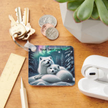 Adorando Raposas Árcticas Luzes Nortes Floresta Ne