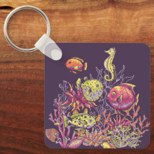 Chaveiro Adoráveis Oceanos Criam Roxo