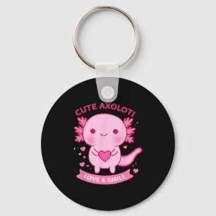 Chaveiro Adorável Axolote Amor & Sorriso Kawaii Coração