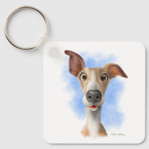 Chaveiro Adorável Cartoon Whippet