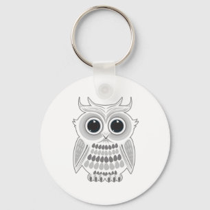 Chaveiro Adorável Coruja de Desenho Branco Kawaii Amante de
