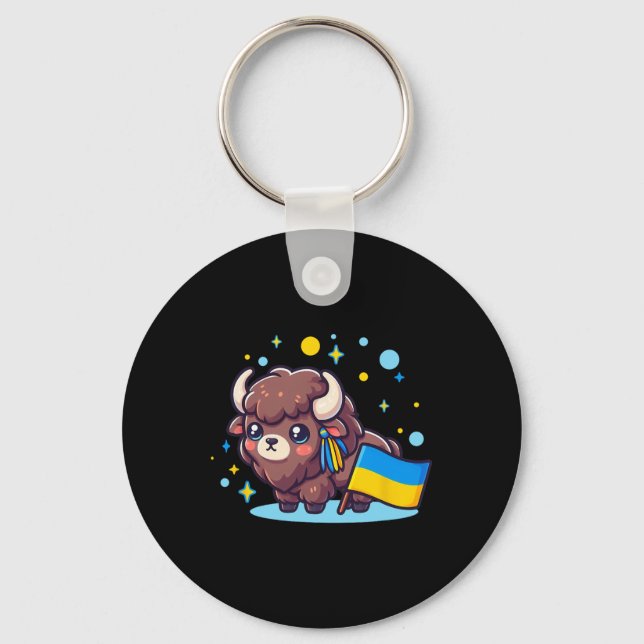 Chaveiro Adorável Fã Ucraniano Bynner Bandeira da Ucrânia B (Frente)
