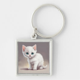 Chaveiro Adorável gatinho branco