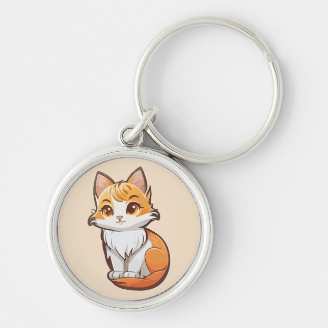 Chaveiro Adorável Kawaii Gatinho (Frente)