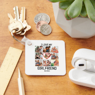 Chaveiro Adoro a Colagem de Fotografias Personalizada do Me