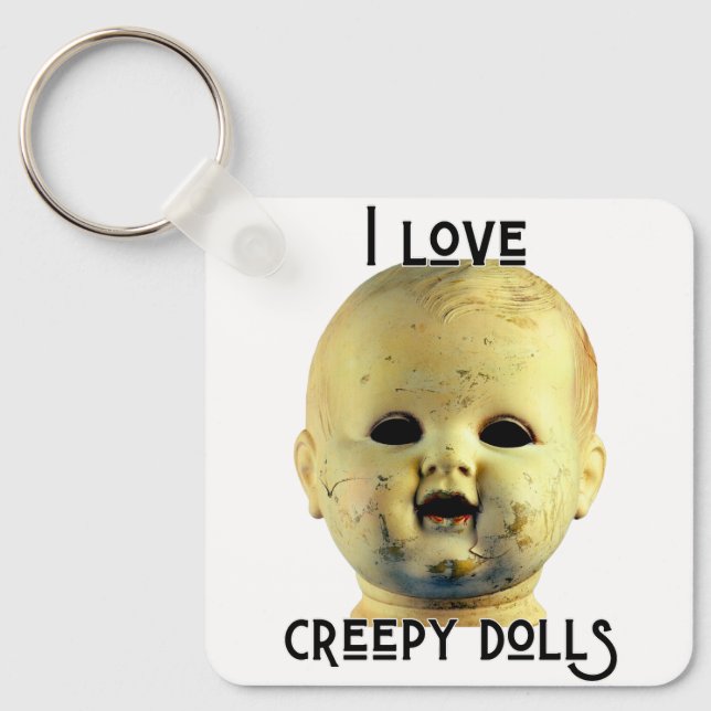 Chaveiro Adoro Bonecas assustadoras - Cabeça de boneca (Frente)