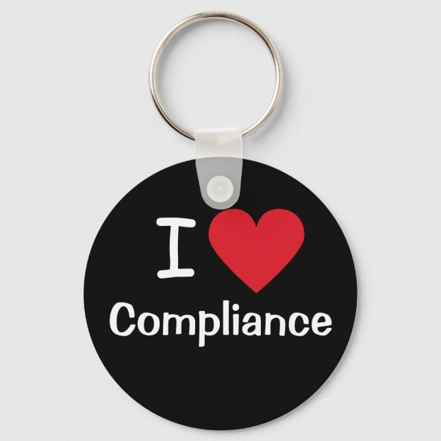 Chaveiro Adoro Conformidade I Heart Compliance Officer Gift (Frente)