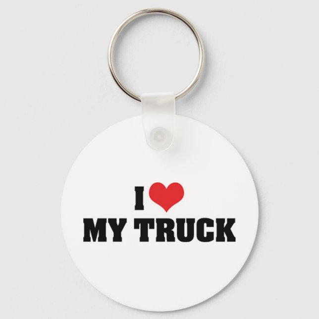 Chaveiro Adoro Coração Meu Caminhão - Caminhão (Frente)