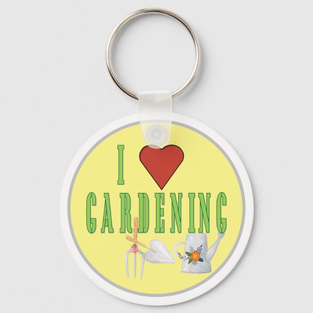 Chaveiro Adoro Gardening Illustrated Text (Frente)
