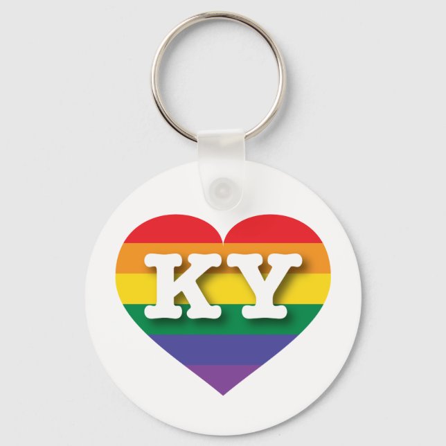 Chaveiro Adoro Kentucky Rainbow Heart (Frente)