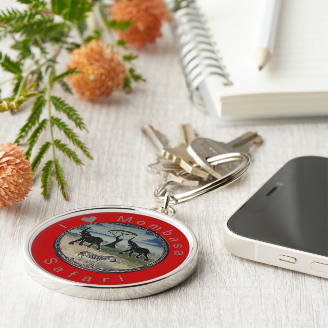 Chaveiro Adoro Kenya Mombasa Animal Safaris (Lateral)