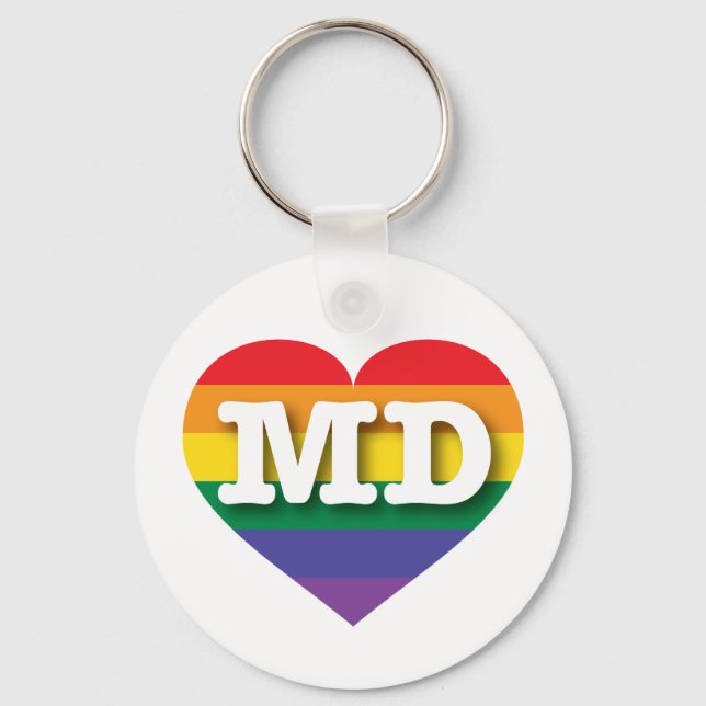 Chaveiro Adoro Maryland Rainbow Heart (Frente)