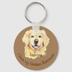 Chaveiro Adoro o meu Ouro, o Cachorro de Nome Personalizado