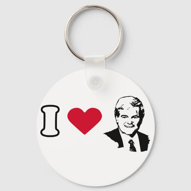 Chaveiro Adoro o Newt Gingrich (Frente)