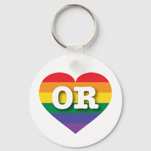 Chaveiro Adoro ÓOregon Orgulho gay Rainbow Heart