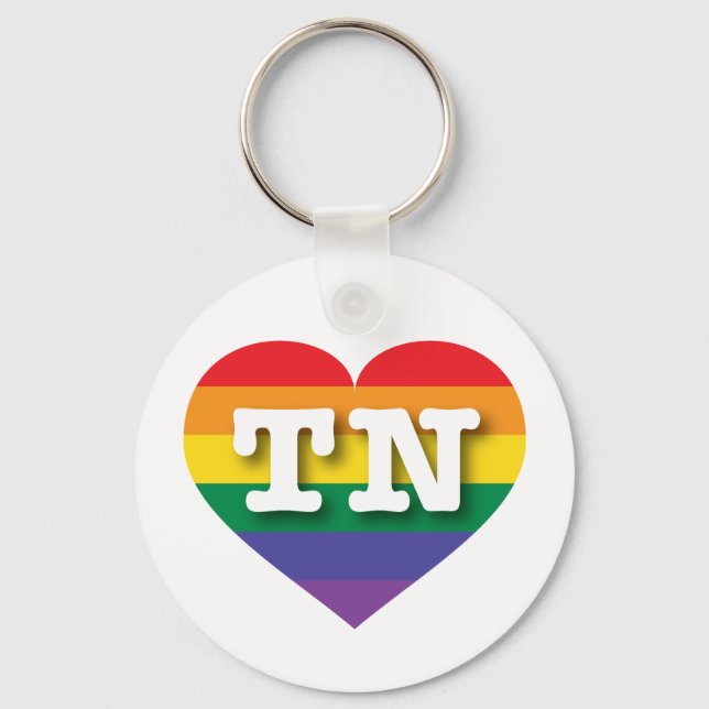 Chaveiro Adoro Tennessee Rainbow Heart (Frente)
