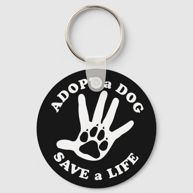 Chaveiro Adotar um cão salvar uma vida - Design para amante (Frente)