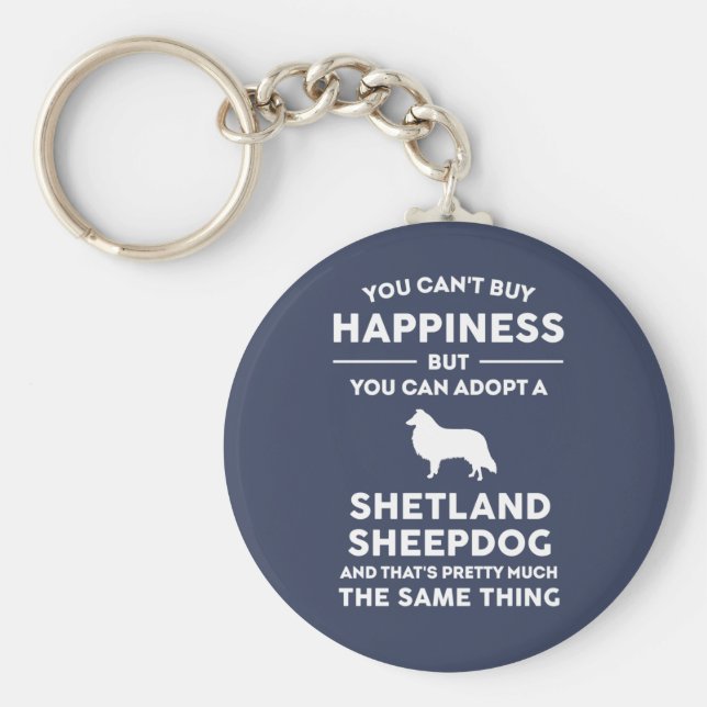 Chaveiro Adotar uma Felicidade de Sheepdog Shetland (Frente)