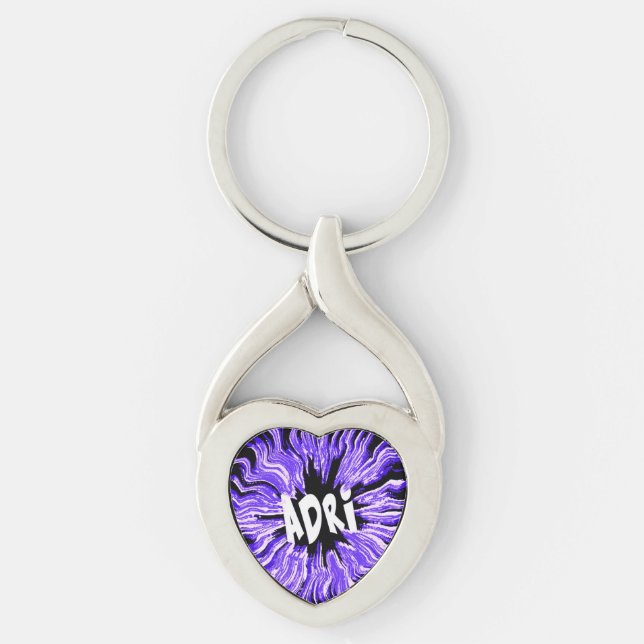 Chaveiro Adri Name Star em Roxo (Frente)