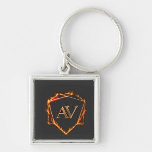 Chaveiro AETHER VANGUARD - Logotipo AV Pedra Forma Streetwe