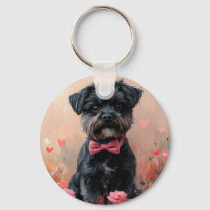 Chaveiro Affenpinscher com Rosas - Dia de os namorados