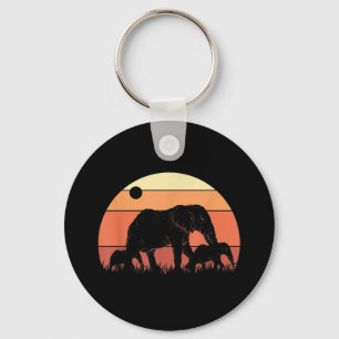 Chaveiro Africa Zoo Keeper Animal Family Retro Elephant