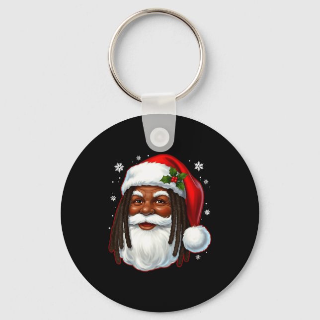 Chaveiro African American Santa Christmas Cool Black X-mas  (Frente)